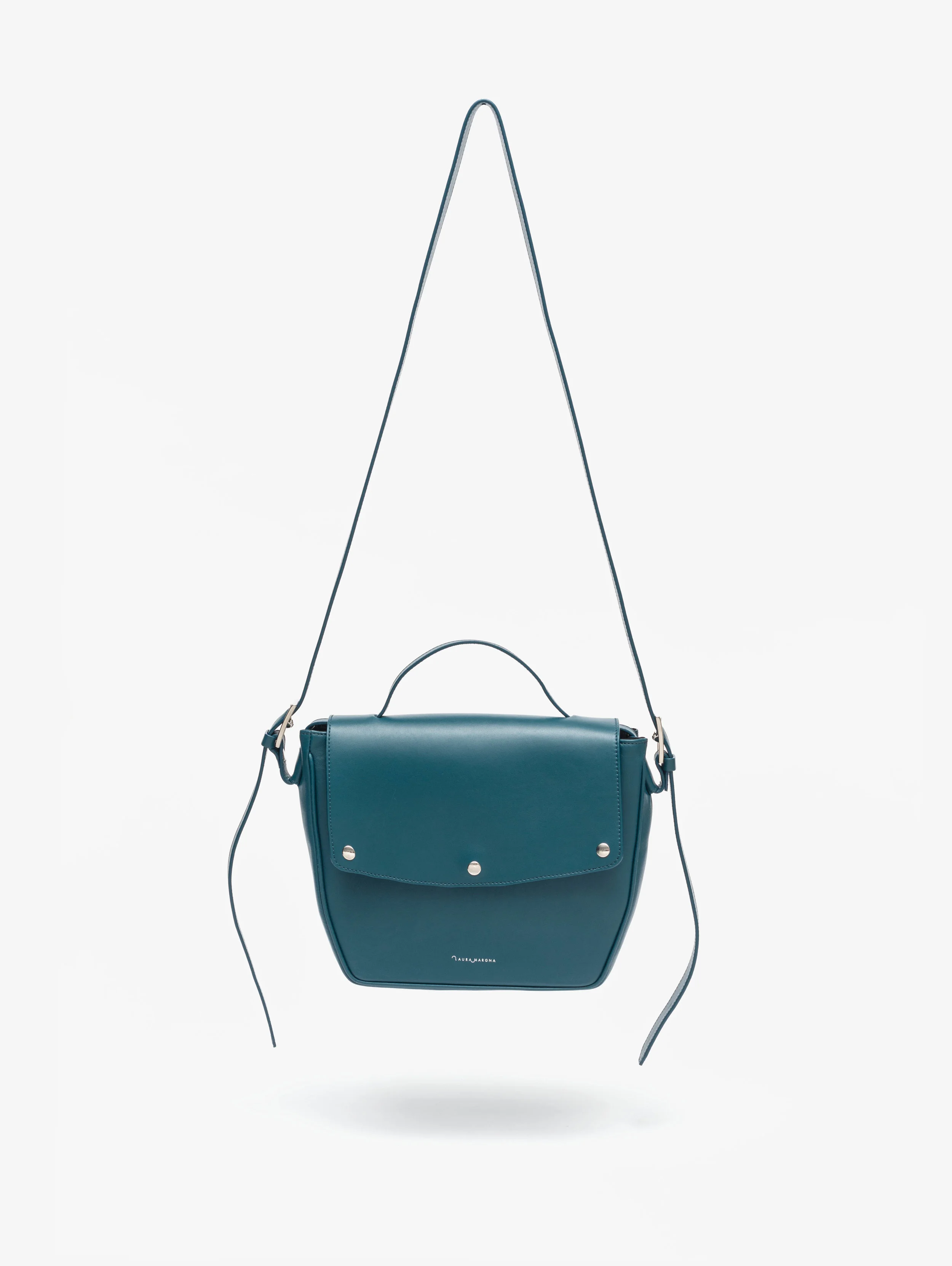 Laura Margna leather goods - Back of the Vis-à-Vis Bag - Petrol
