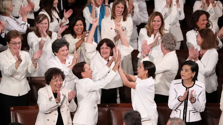 The women of Congress at the 2019 State of the Union address. Courtesy of The Atlantic