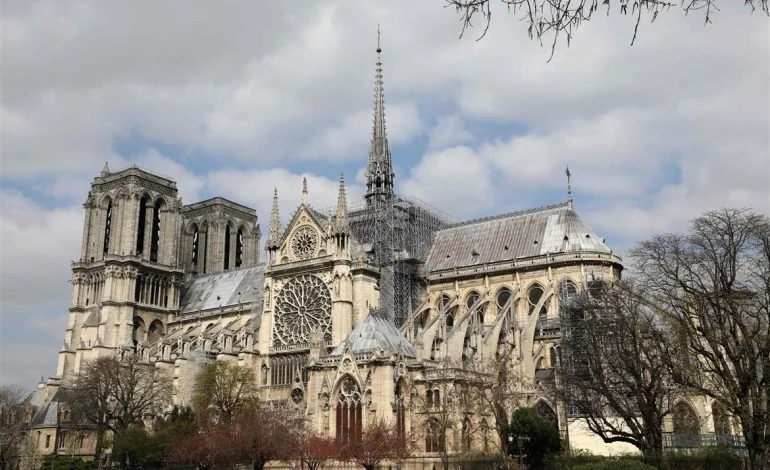 Notre Dame Cathedral in a photo taken just a few weeks ago, before fire toppled the iconic central spire that was actually added in the mid-nineteenth century as part of a restoration project. Photo source: Star2