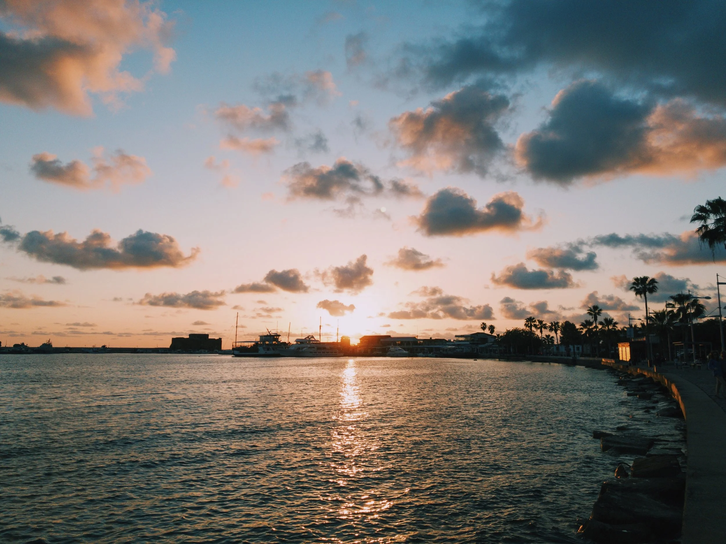 The promenade is a good spot for watching the sunset.