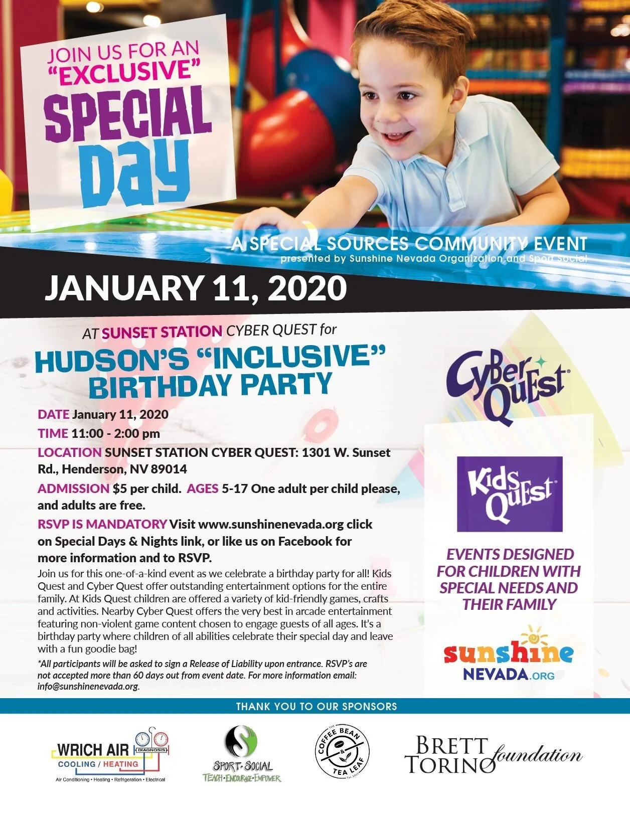 Hudson's "Inclusive" Birthday Party 