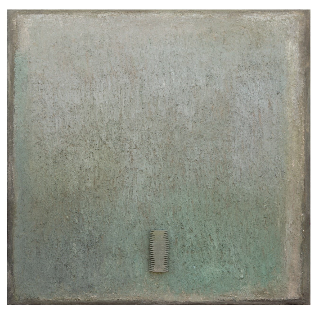 80×80cm oil-pigments -ash on canvas stuck on wood+ wooden forms, embossed. 4000€ . . .