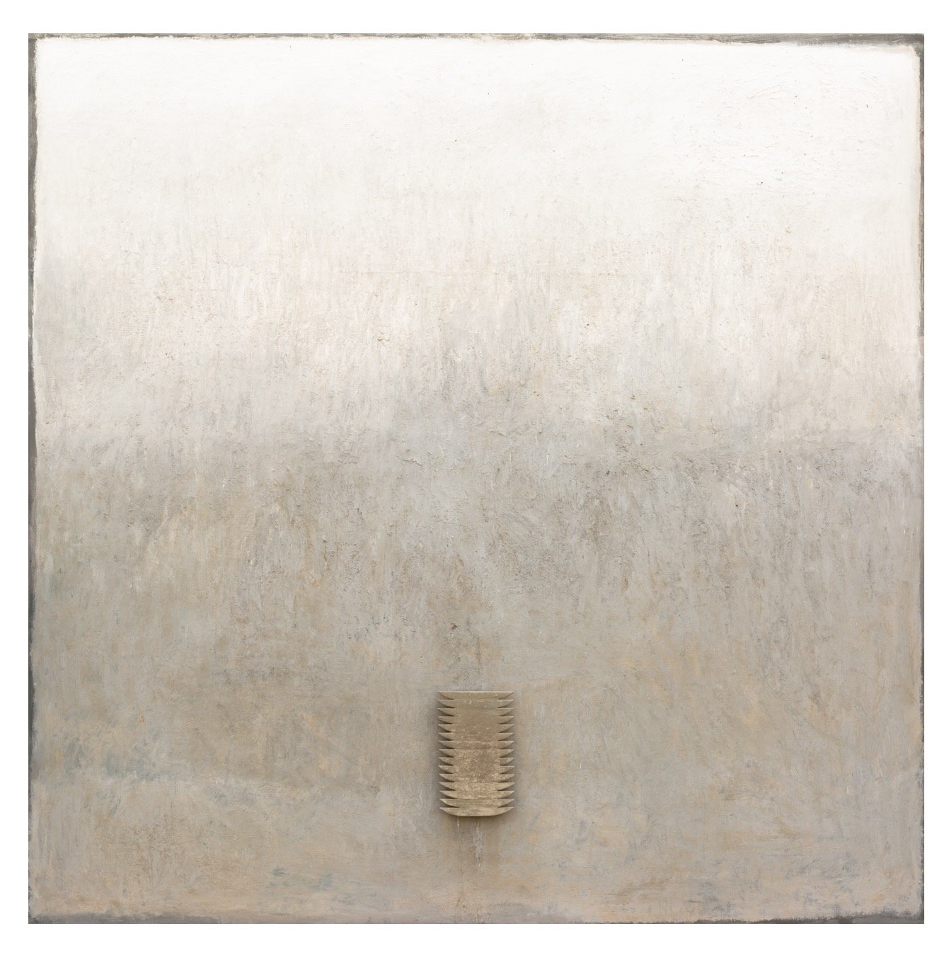 150×155cm oil-pigments -ash on canvas stuck on wood+ wooden forms, embossed. 7000€ . . .