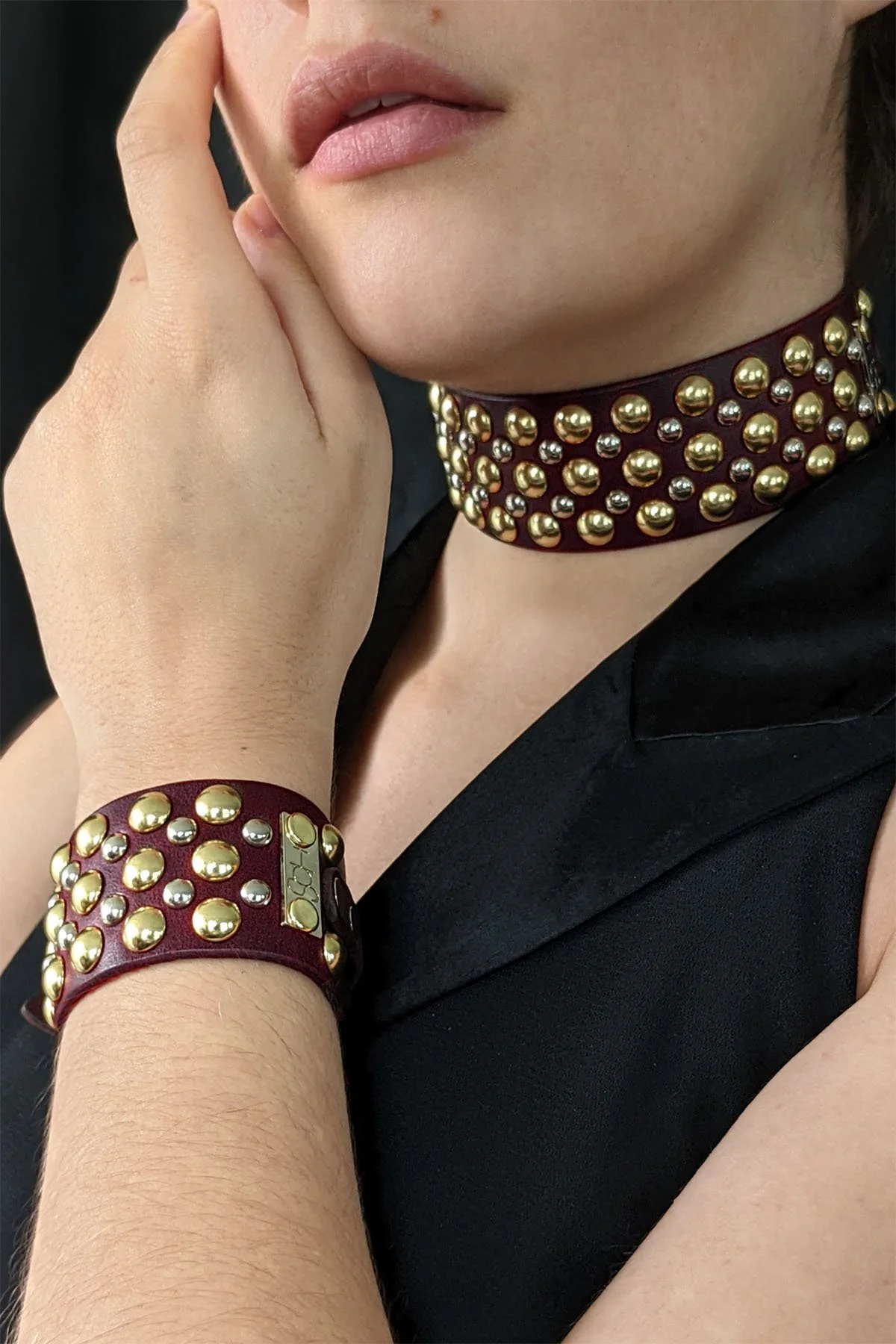Burgundy + Mixed Metallic Nico Cuff