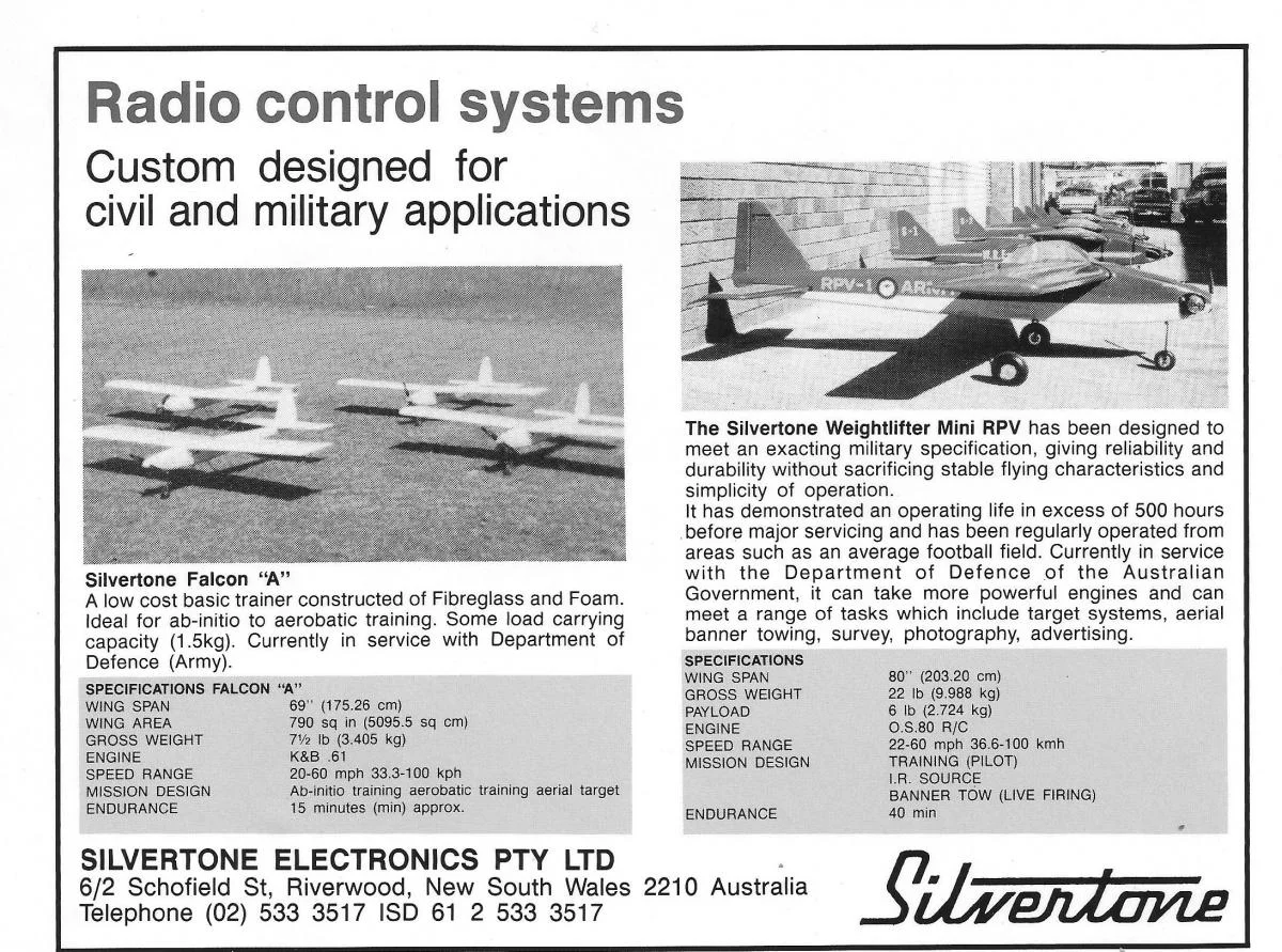An advertisement from the Australian Defence Equipment Catalogue, 1985 – 86.