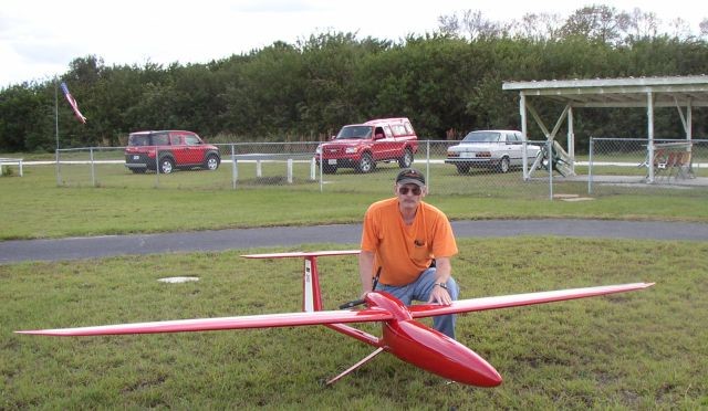 Dave Jones with his Flamingo on the Valkeries field, Florida c2008.