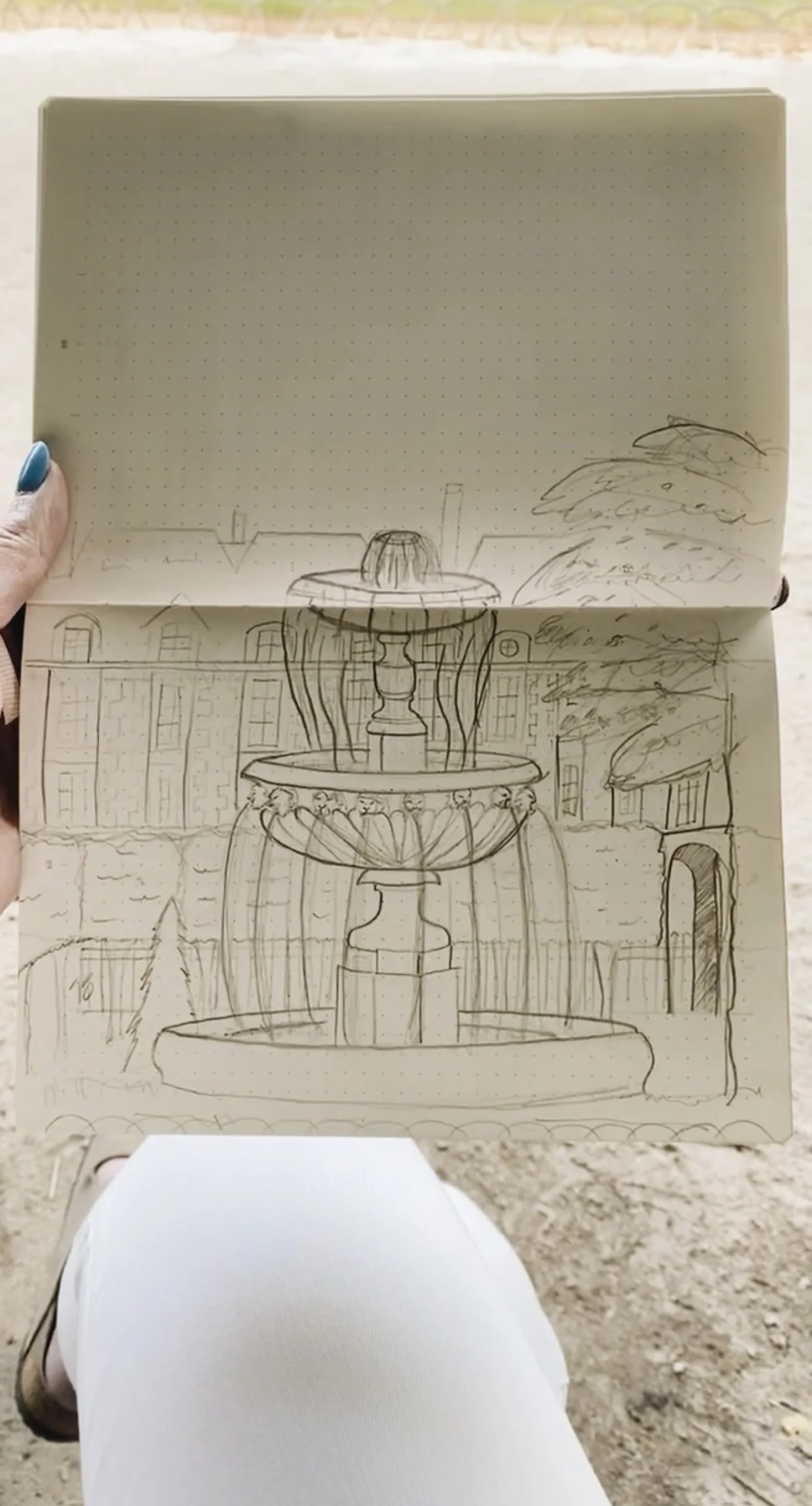 I drew a picture of a fountain