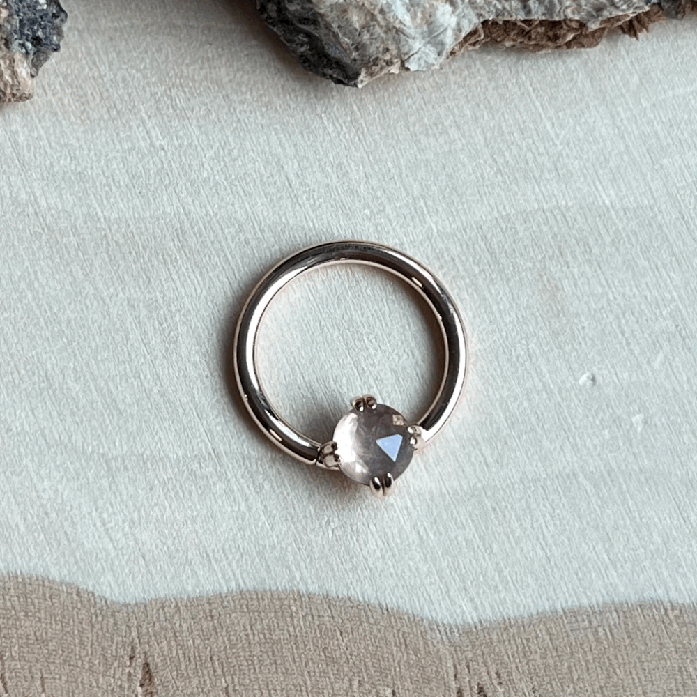 Rose quartz deals septum ring