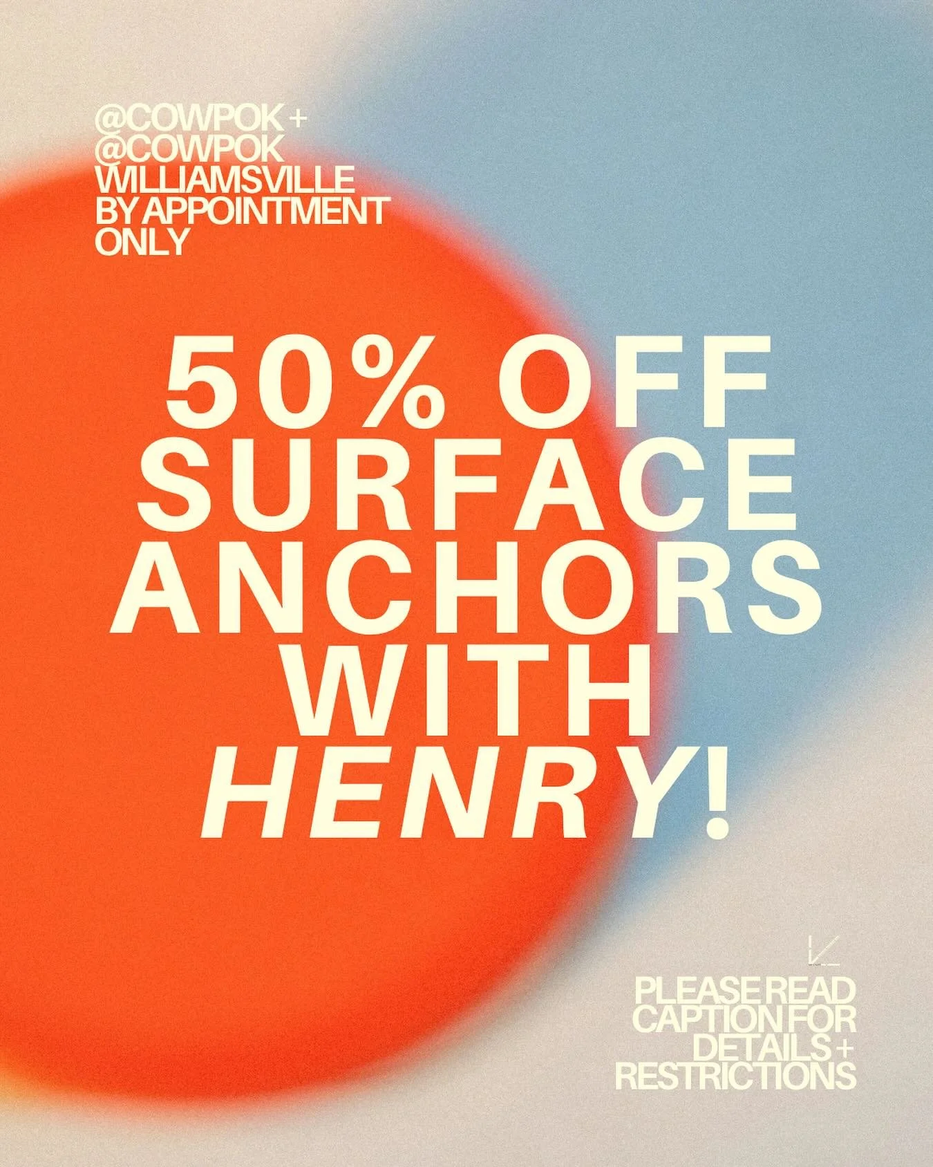 @henrys_piercings is rolling out surface anchors! Looking to get one? Here are the details:

&bull; 50% off is applicable to service fee only, jewelry is separate and full cost. No gold ends at this time - just steel and titanium. 
&bull; Placement i