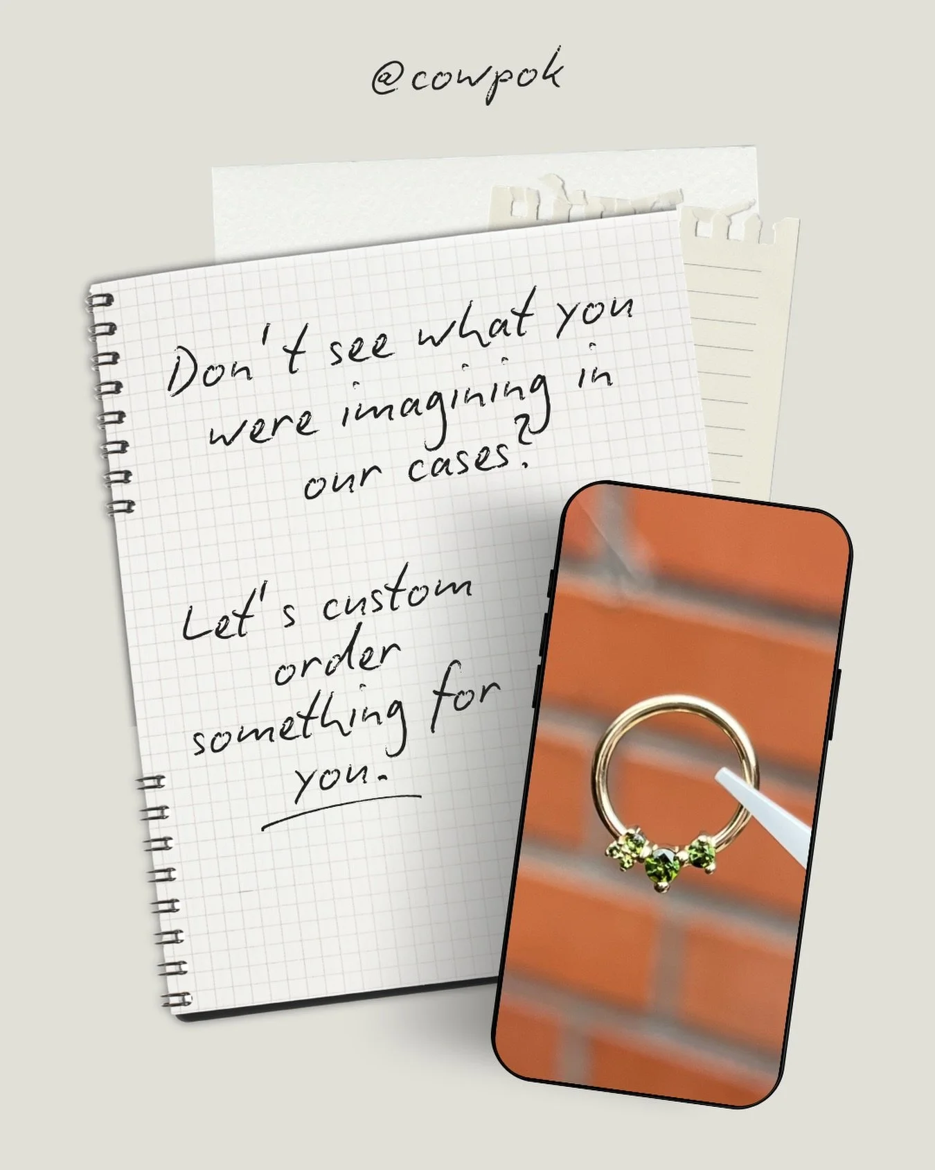 We&rsquo;re officially offering Custom Jewelry Ordering appointments &mdash; a new service designed to help you create the perfect piece for your next milestone, special event, curated ear project, upgrade&hellip; or simply because you deserve it.

B