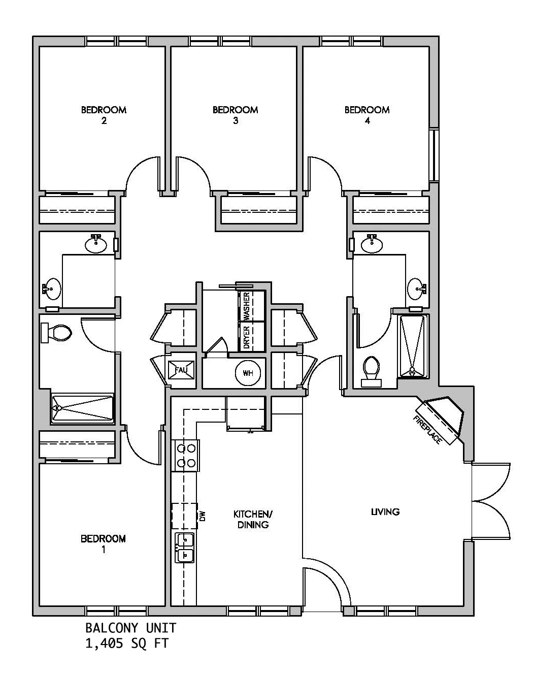 Schematic of a Standard Unit at The Cottages Provo