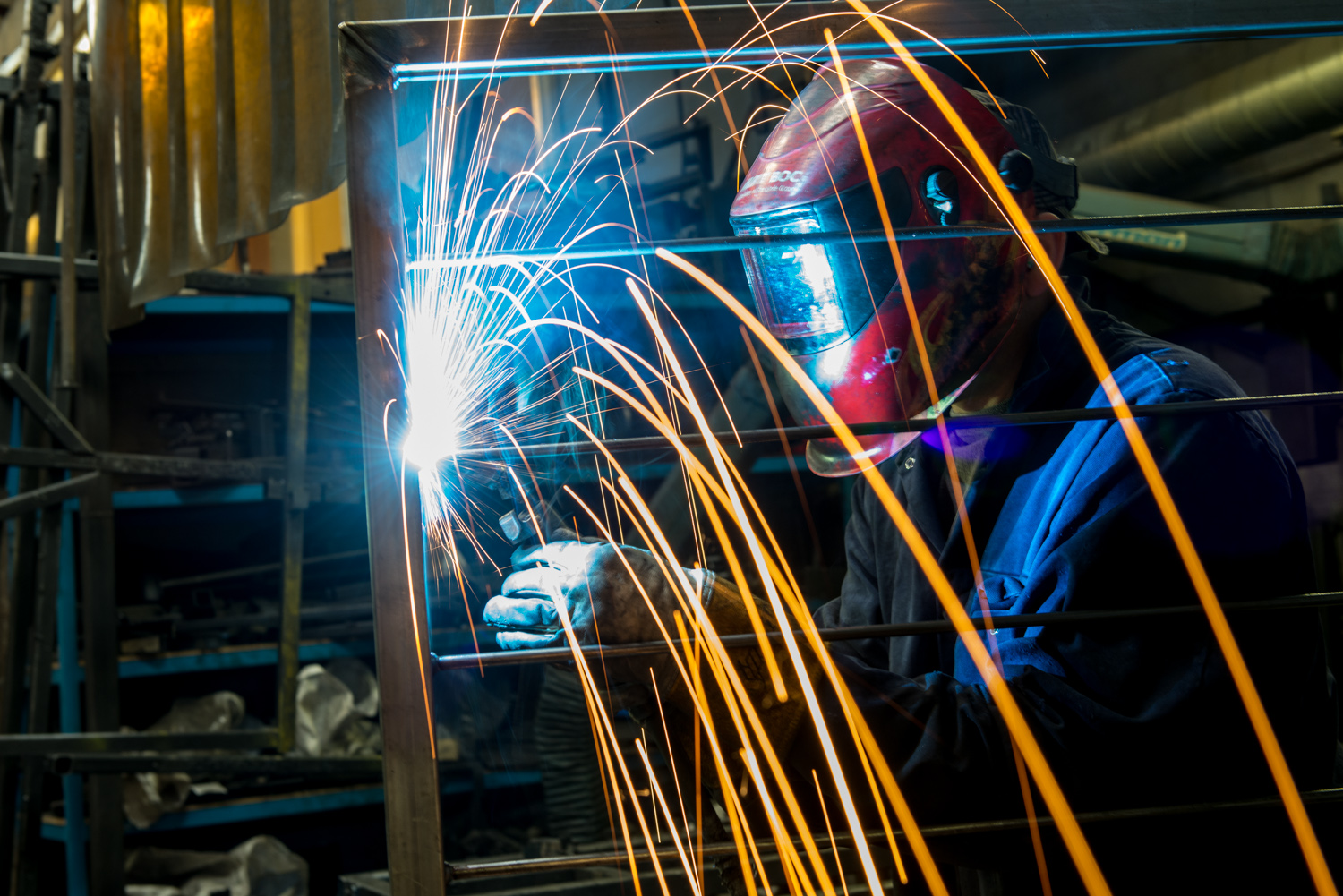 Commercial photograph of a welder