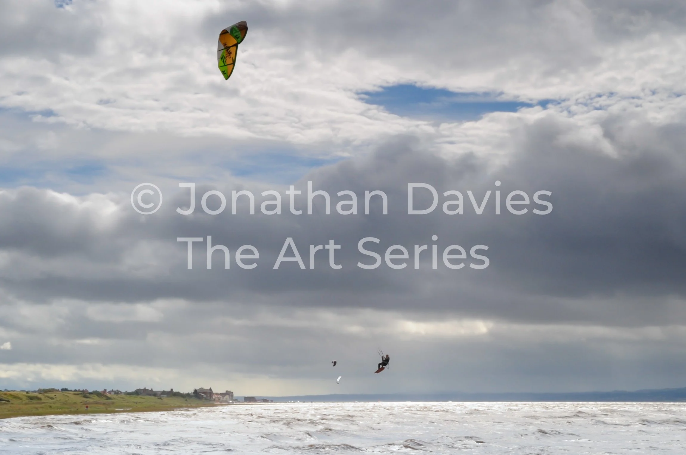 The Kite surfer getting airborne