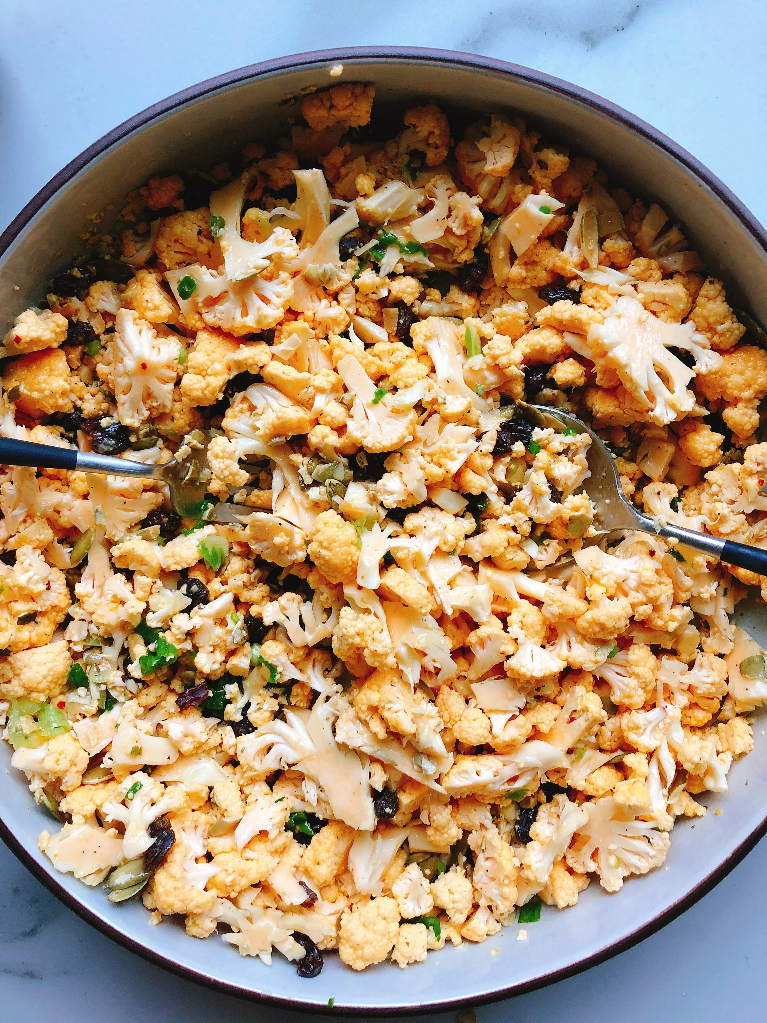 Raw Cauliflower Salad with Sweet Lemon Dressing