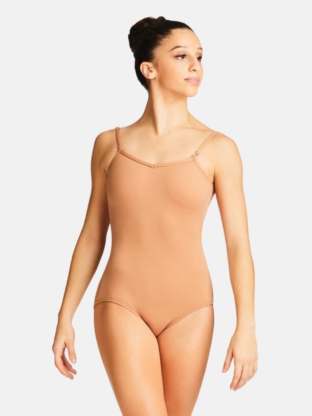 2-4 Capezio 439 Nude Women's Extra Small Adj Strap Camisole Leotard Body Liner 