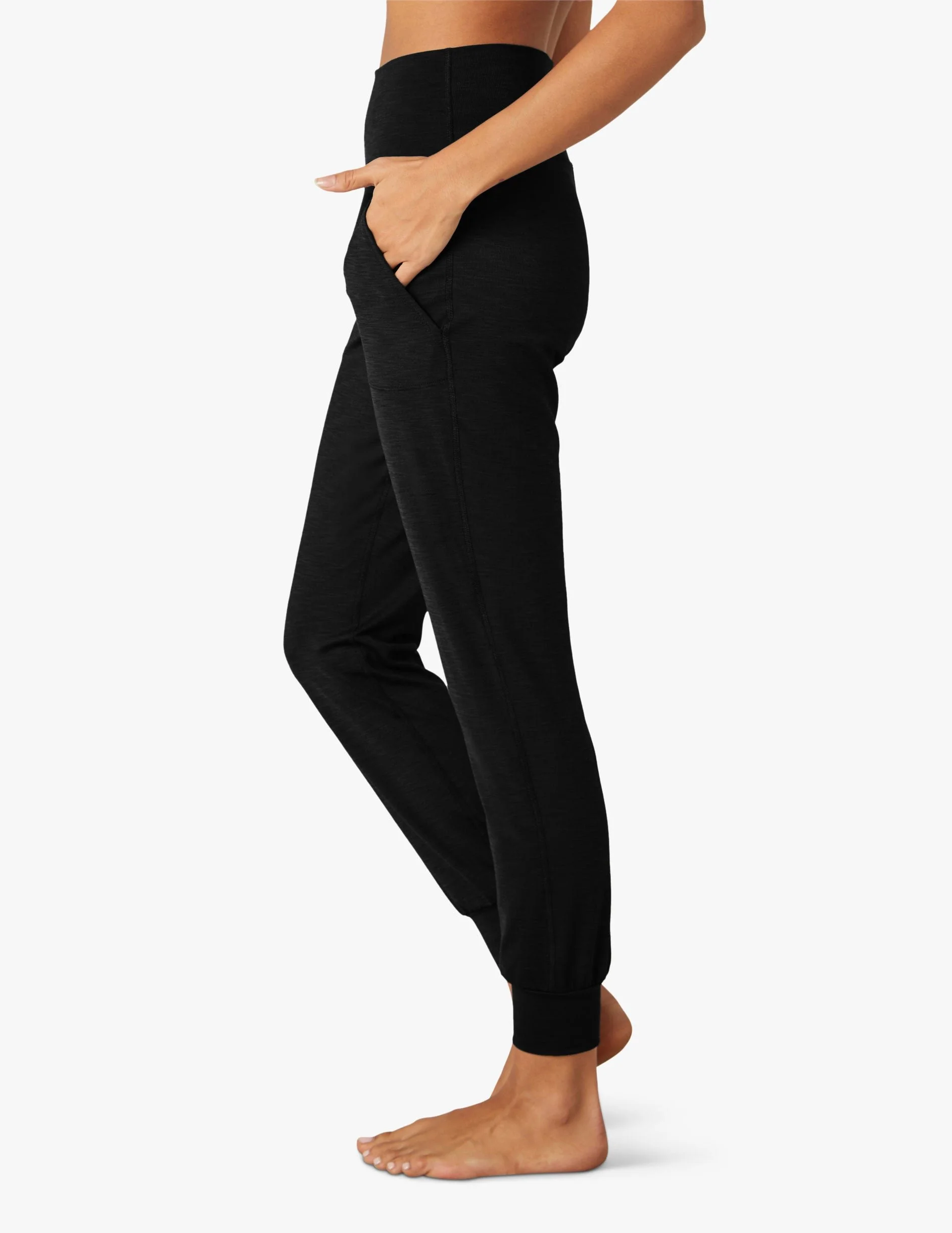 Heather Rib Fitted Midi Jogger 