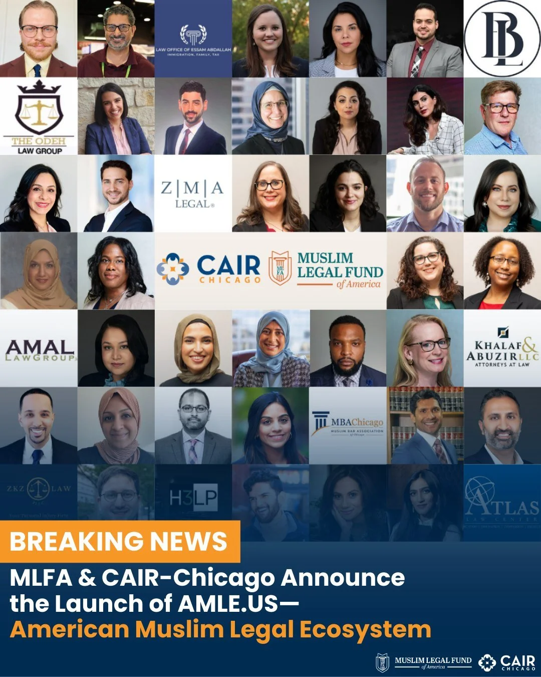 Muslim Legal Fund of America (MLFA) and CAIR-Chicago have officially launched the American Muslim Legal Ecosystem (AMLE.us) &mdash; the first community-powered legal referral and resource platform serving American Muslims in Illinois &mdash; with nat
