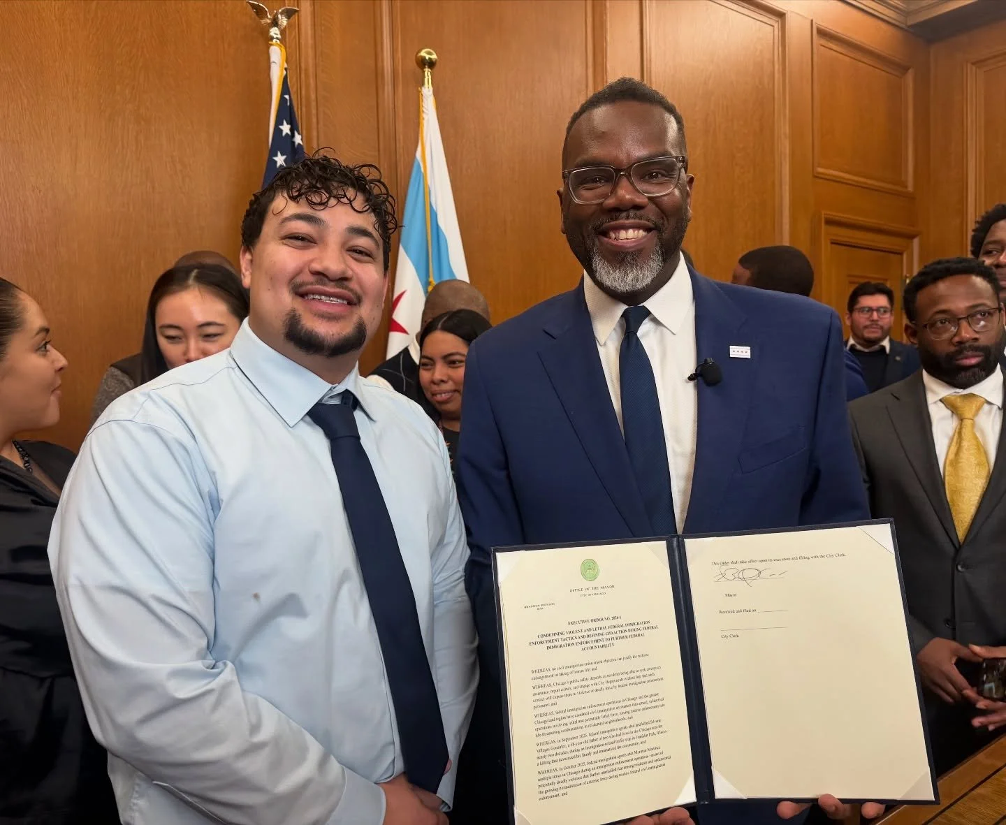 This morning CAIR-Chicago, Muslim Civic Coalition, and many community allies joined Chicago&rsquo;s Mayor Brandon Johnson as he signed the &ldquo;ICE on Notice&rdquo; executive order; which will allow for the prosecution of ICE agents who have brutal