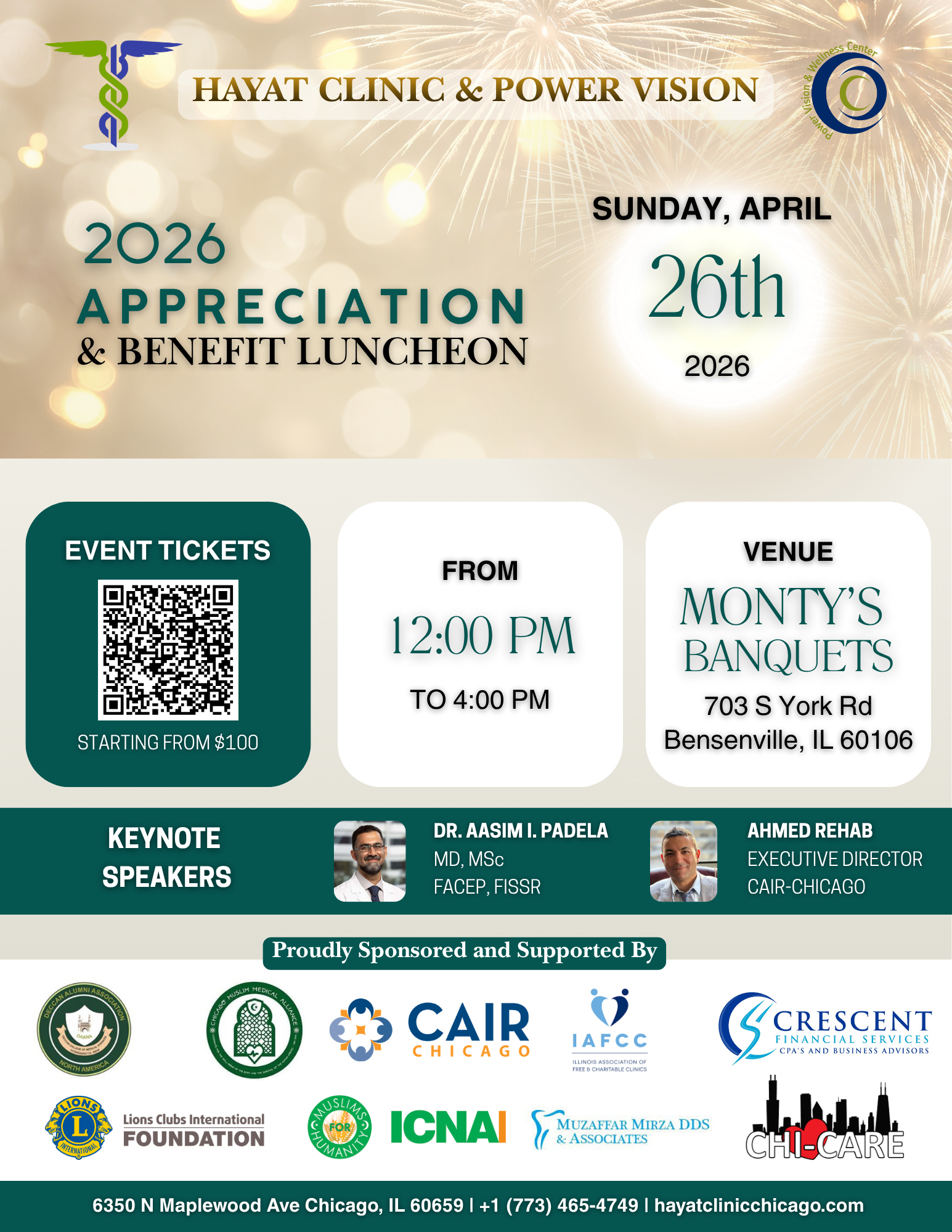 REGISTER NOW: CAIR-Chicago Executive Director Ahmed Rehab Headlines Hayat Clinic Community Service Celebration
