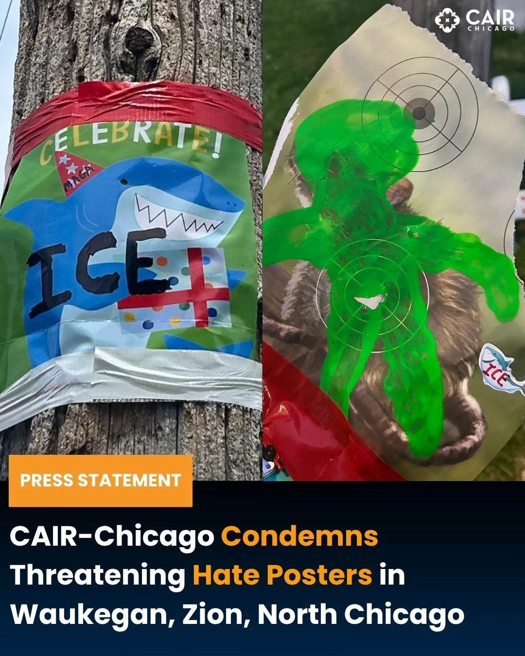 The Chicago office of the Council on American-Islamic Relations (CAIR-Chicago), the nation&rsquo;s largest Muslim civil rights and advocacy organization, today condemned the recent threatening, hateful posters put up in Waukegan, Illinois, featuring 