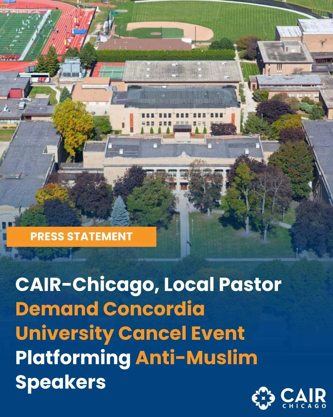 (CHICAGO, IL, 6/9/26) - CAIR-Chicago demands that Concordia University Chicago immediately cancel its decision to lend its facilities to host Robert Spencer, Megan Basham, and other speakers at the 2026 &lsquo;Issues, Etc.&rsquo; &ldquo;Making the Ca