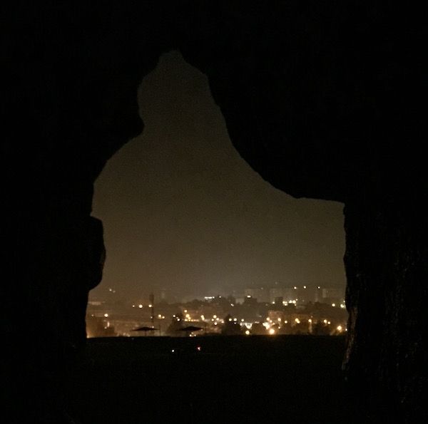 Peering to the outside world from the sacred coffers of the Great Pyramid, Egypt.