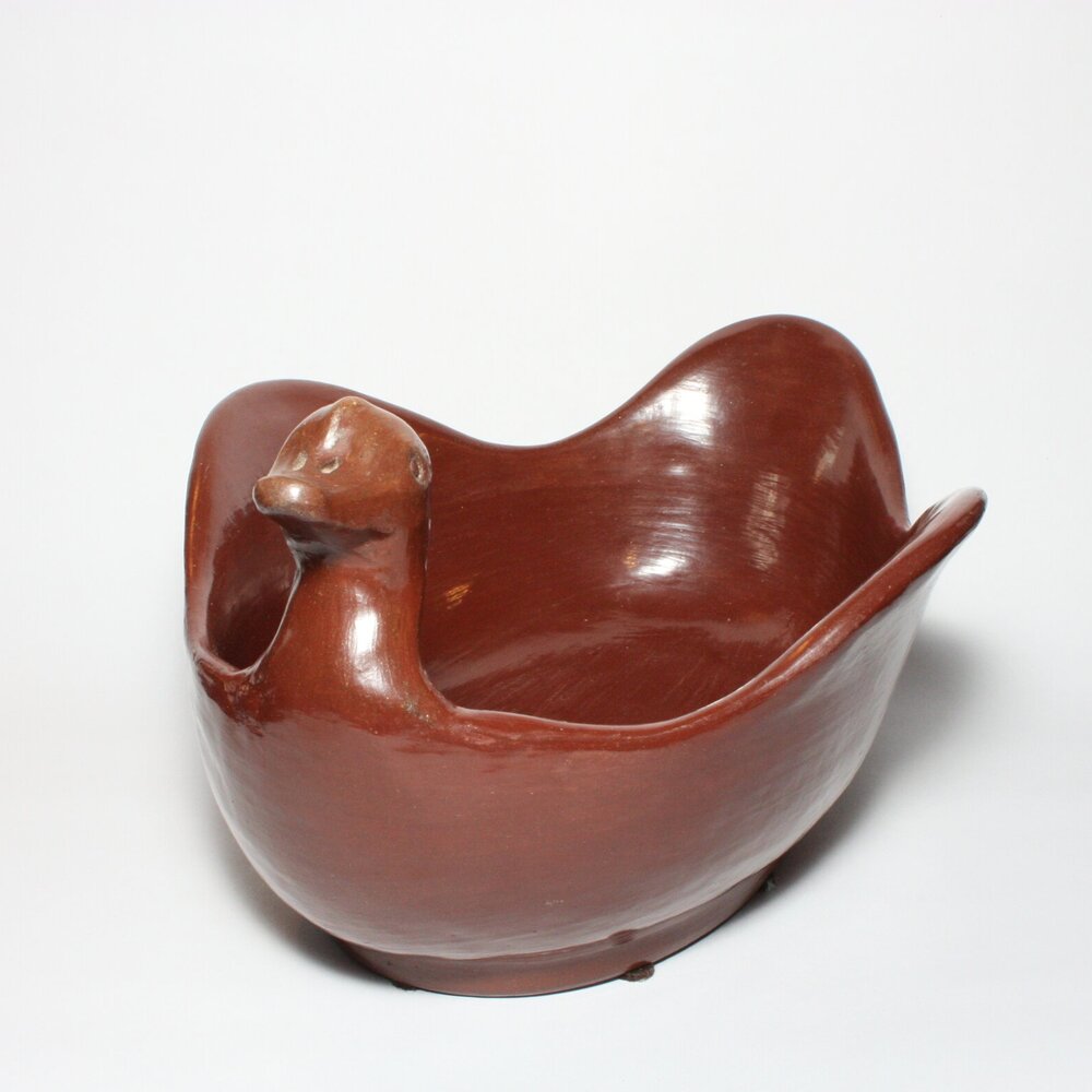 Brown Clay Duck Bowl — Zocalo Casa + Jardin