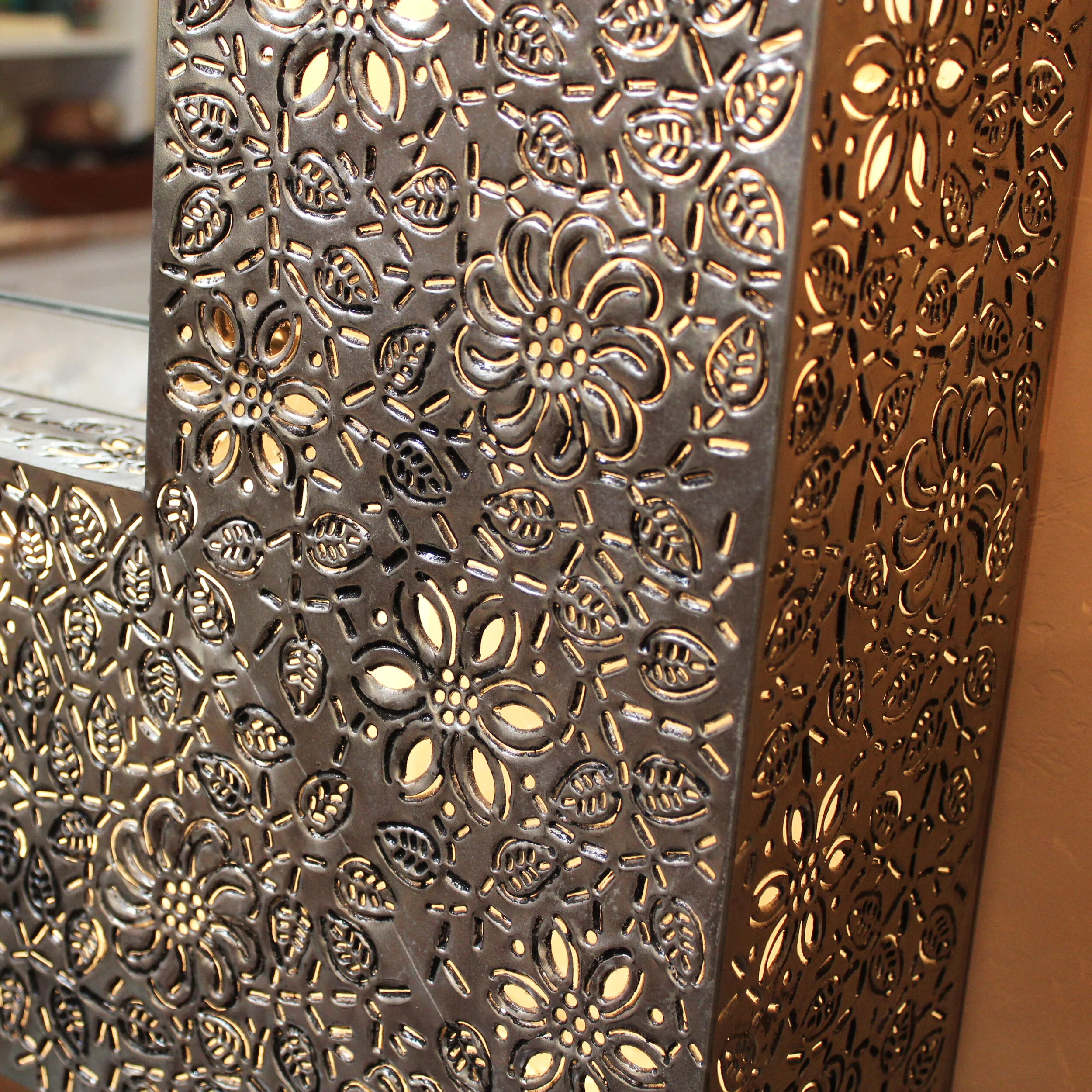 Punched Tin Lighted Mirror — Zocalo Casa + Jardin