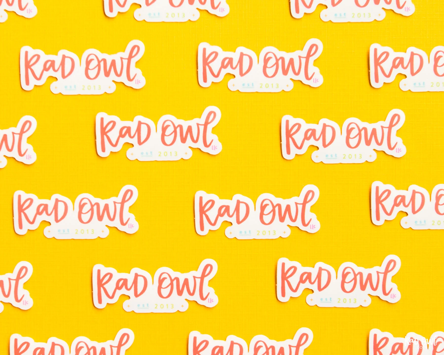 Rad Owl script stickers