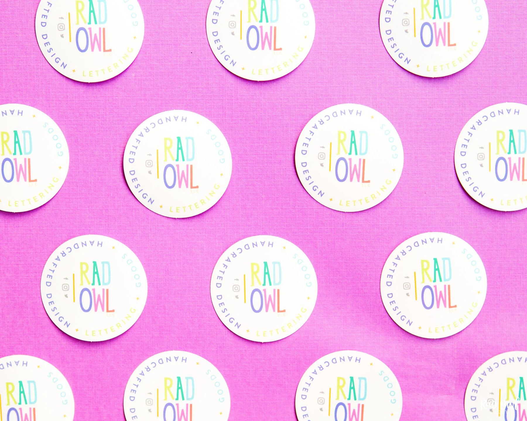 Rad Owl circle stickers