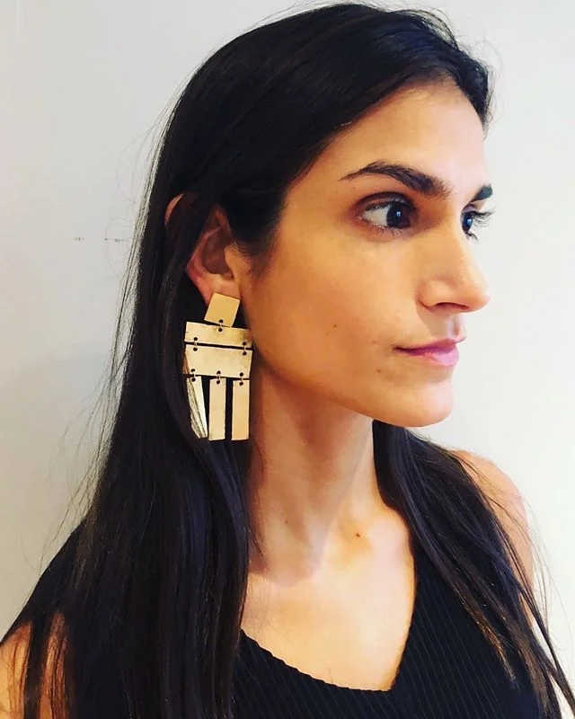 Marmion earrings in gold plated brass