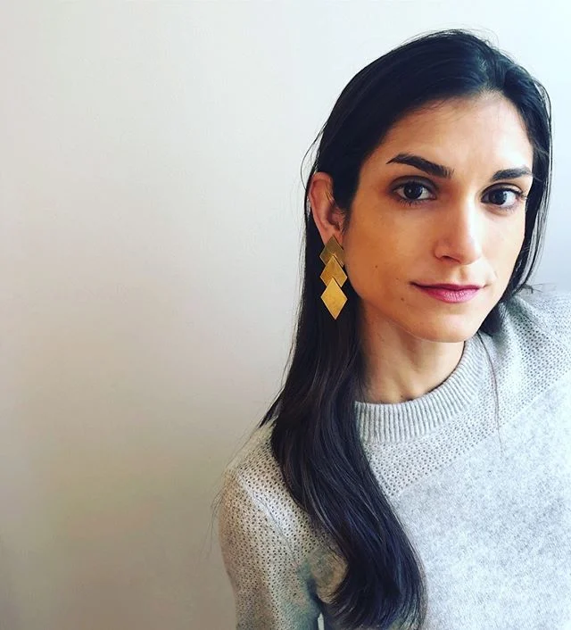 The diamond drop earrings looking very beautiful on @noorthebore this cold New York morning 💫#handmadejewelry #newyorkcity #goldbrass #gold #handmade #diamonddrop