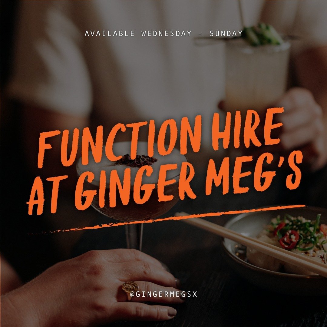 Book your next function at Ginger Meg&rsquo;s! From birthdays to engagement parties, weddings and corporate functions, we&rsquo;ve got your events covered! Get in touch with our functions team to find out more about our exclusive hire packages 👏🥢🥂