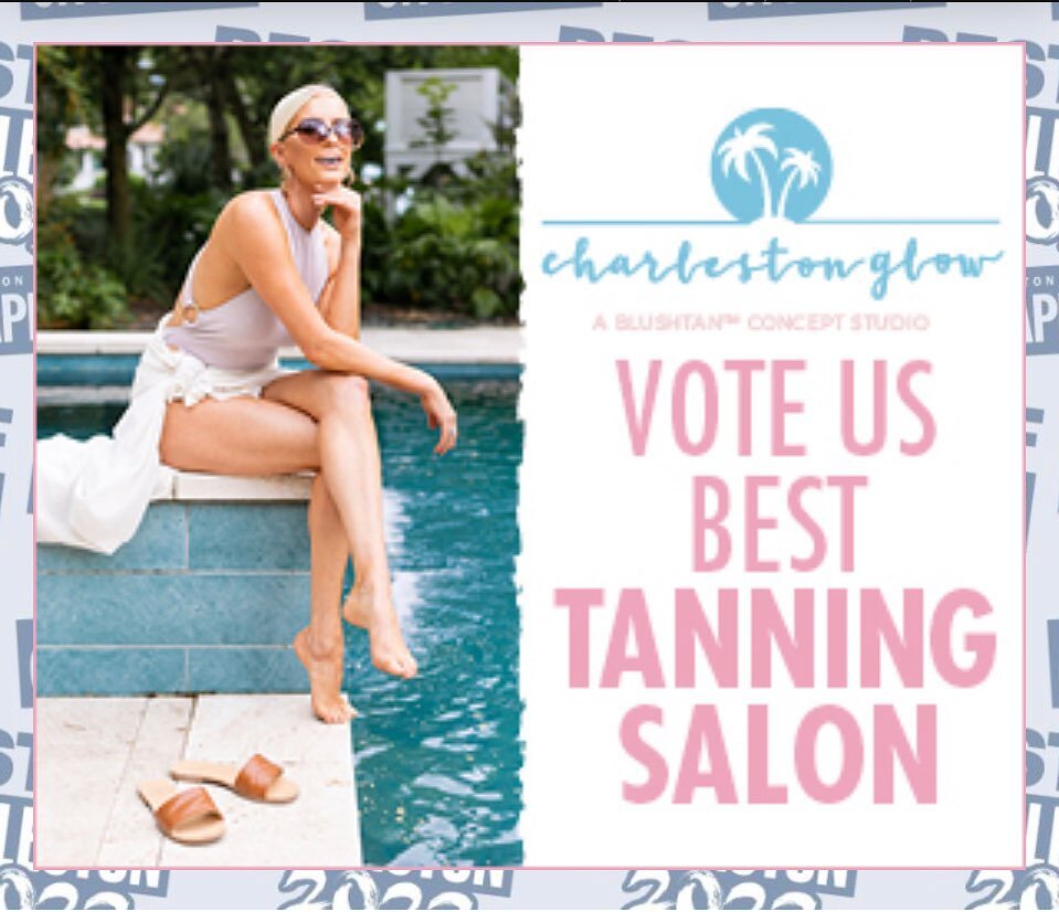 **The polls are open**
🔥Vote Charleston Glow for  #bestofcharleston2023 favorite tanning studio! 🔥
Just click the link in our bio, it&rsquo;ll take you right to it. 
Can&rsquo;t wait to continue to serve you as Charleston&rsquo;s number one spray t