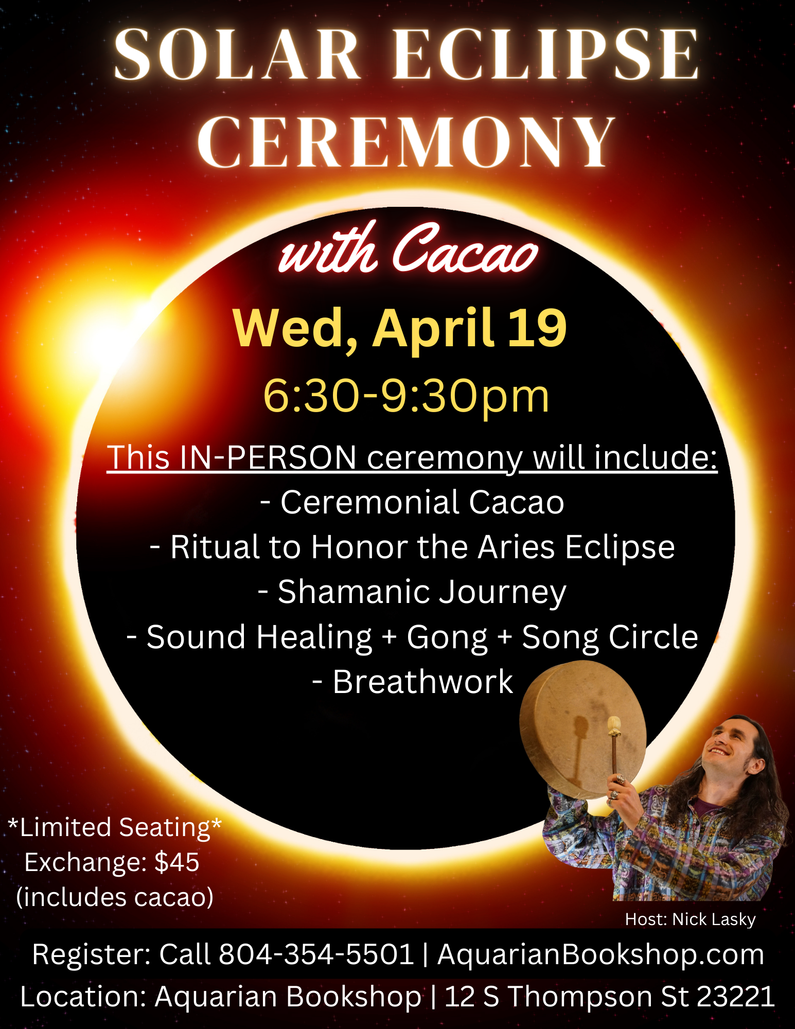 Solar Eclipse Ceremony w/ Sacred Cacao