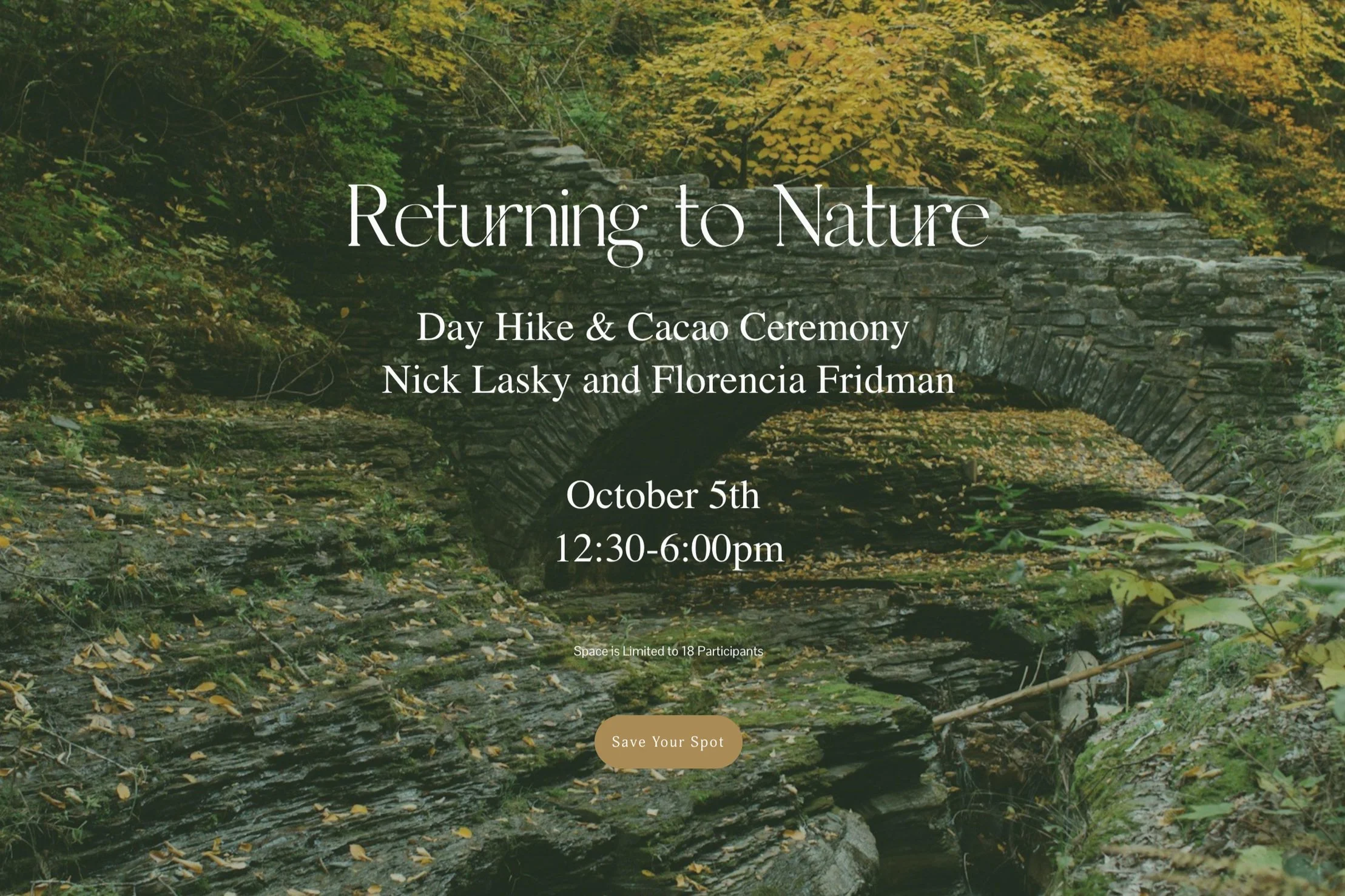 Returning to Nature: Day Hike &amp; Cacao Ceremony  Nick Lasky and Florencia Fridman