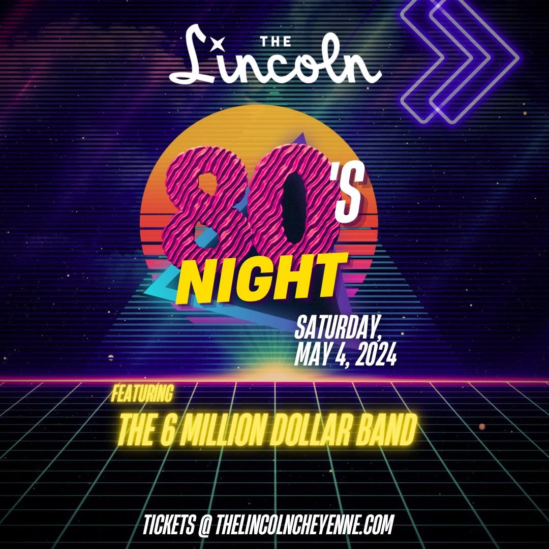Step back in time with us &amp; @6milliondollarband at 80s Night TONIGHT!🤩 Slip on those leg warmers and prepare to dance the night away, doors open at 7pm &amp; the show starts at 8pm. General admission tickets are $25, and are still available onli