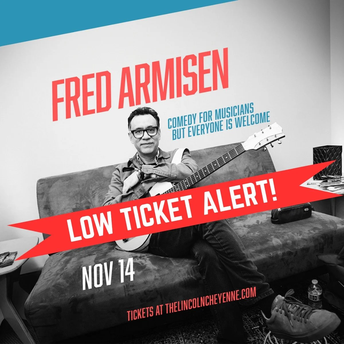 LOW TICKET ALERT! If you want to catch Fred Armisen on Nov 14, you'll need to act fast - tickets will not last long!
Comment Tickets for a link to be sent to your dms!