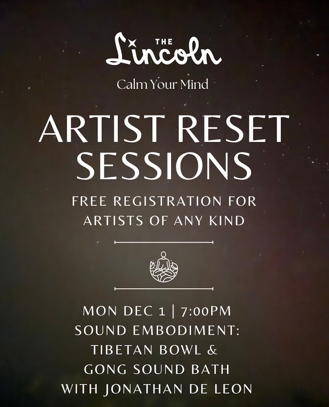 Open invitation to all musicians and creatives in our community to join us Monday night for our first Artist Reset Session! 
Not sure what to expect at a Tibetan bowl &amp; gong sound bath? Let us help! 
A sound bath is a deeply calming meditation ex