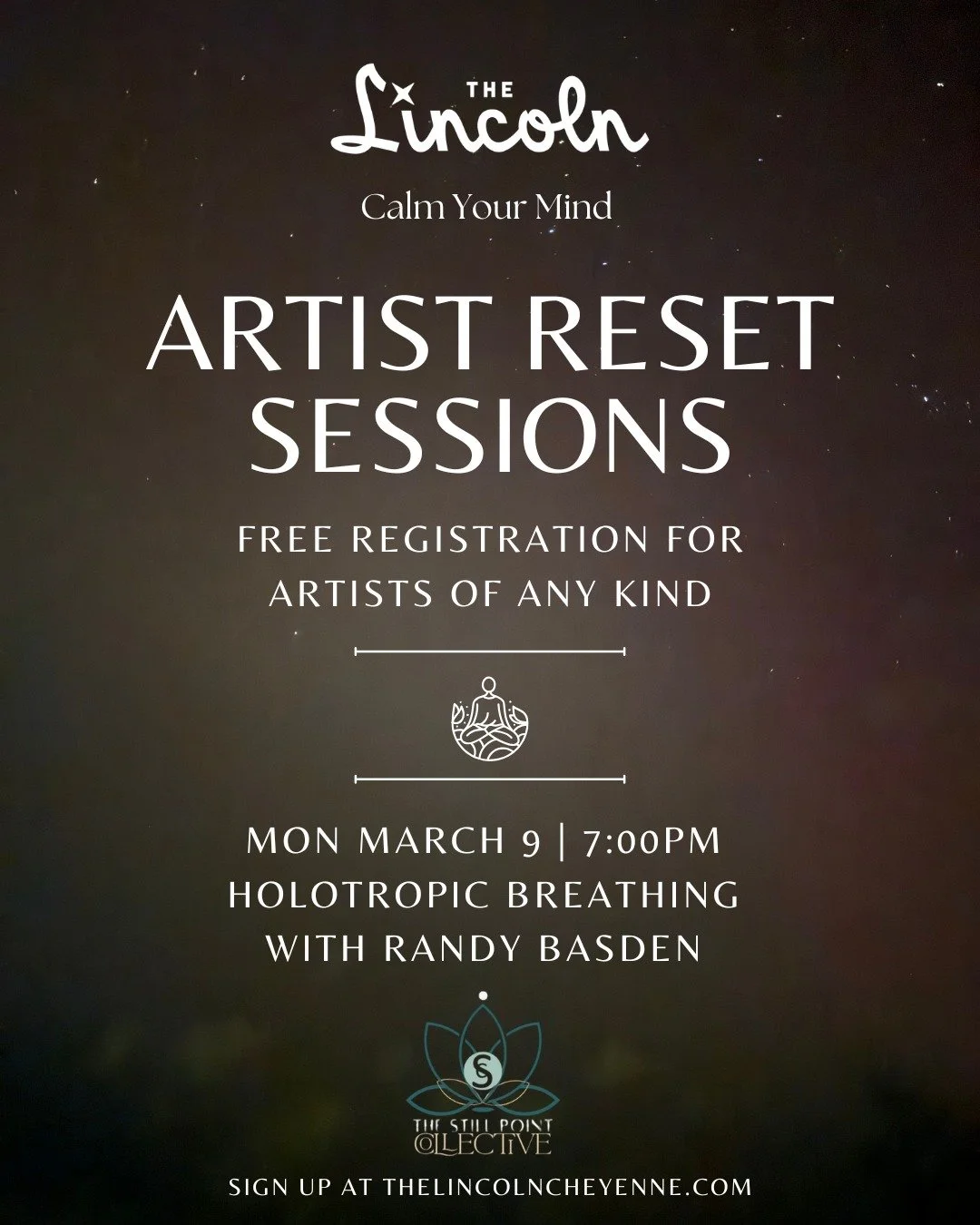 Announcing our third Artist Reset Session on Monday March 9! Artist Reset Sessions are a free wellness series designed to support the mental, emotional, and creative health of musicians, artists, and cultural workers. In this session, led by Randy Ba