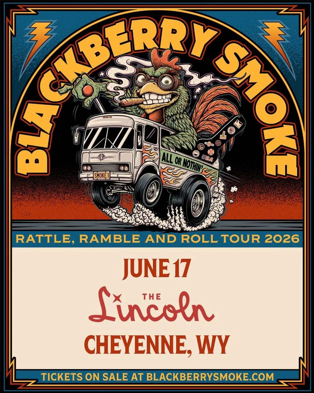 New Show: @blackberrysmoke Rattle, Ramble and Roll Tour 2026 is hitting the Lincoln on June 17. Our Venue Presale starts Thursday at 10:00 AM, general on sale starts Friday at 10:00 AM.
Comment SMOKE and we'll DM you the presale registration link.