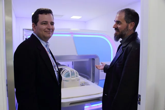 Two Clients from America Visiting the Mobile Diagnostic Imaging Vehicle