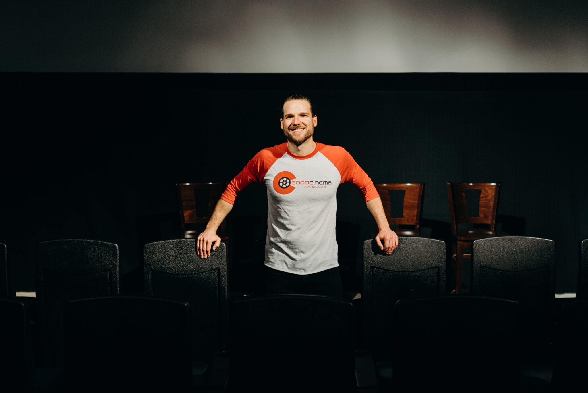 Bill Byrnes, pictured at the Sie FilmCenter, founded GoodCinema to encourage meaningful dialogue on pressing social issues. The next film, Crown Heights, will be shown Oct. 16 at the Alamo Drafthouse (Sloan’s Lake).