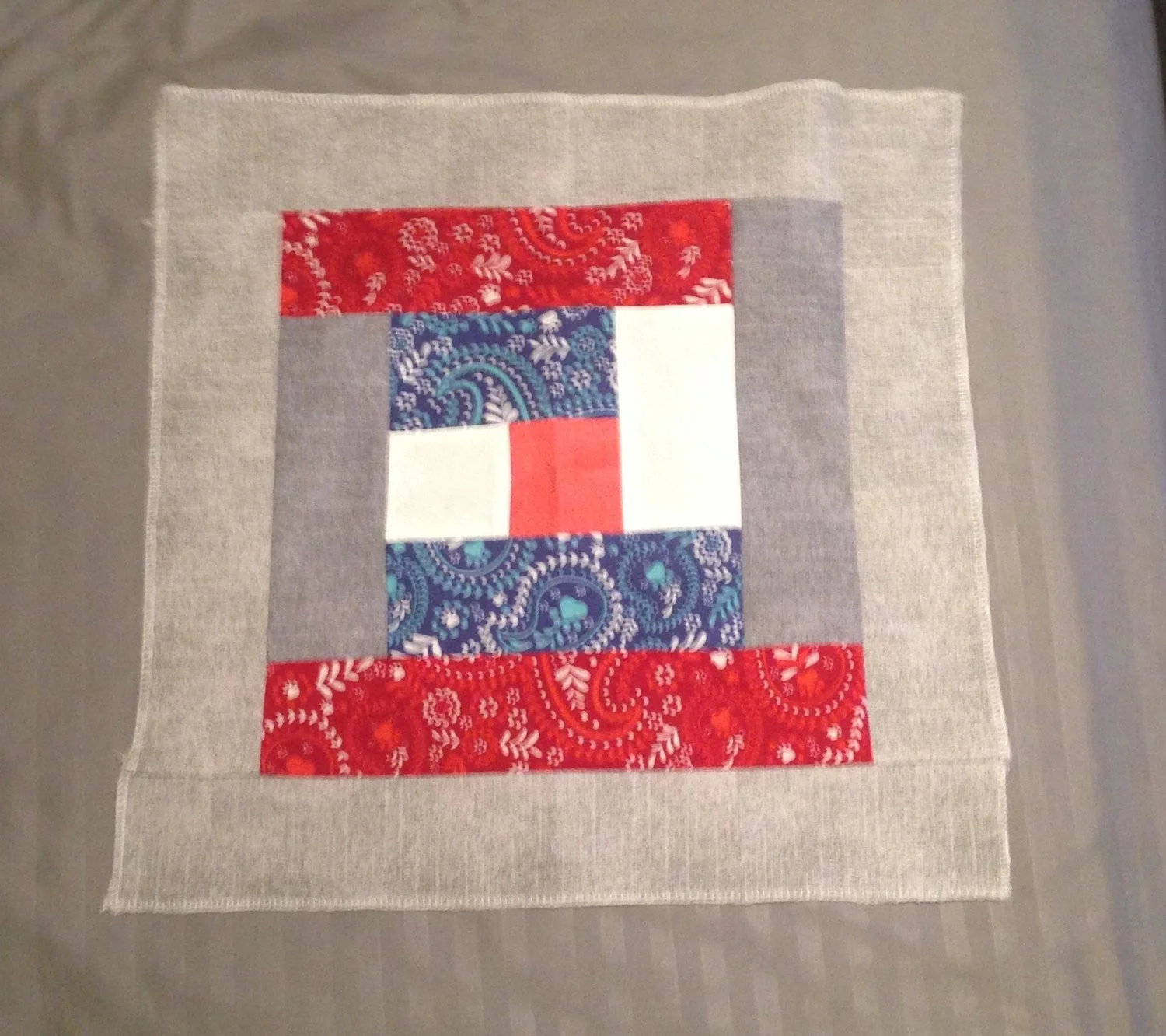  Log Cabin Quilt Block Pillow   