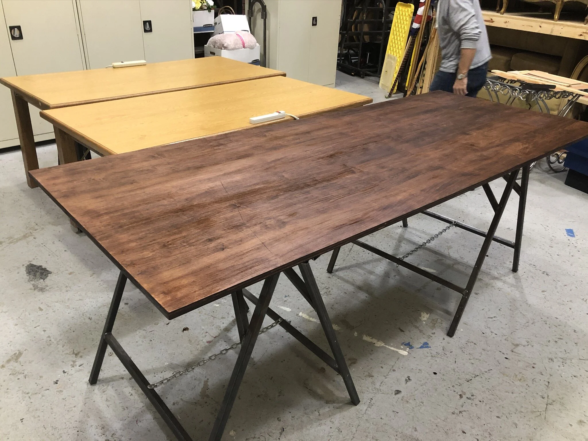  Stained and sealed table top. 