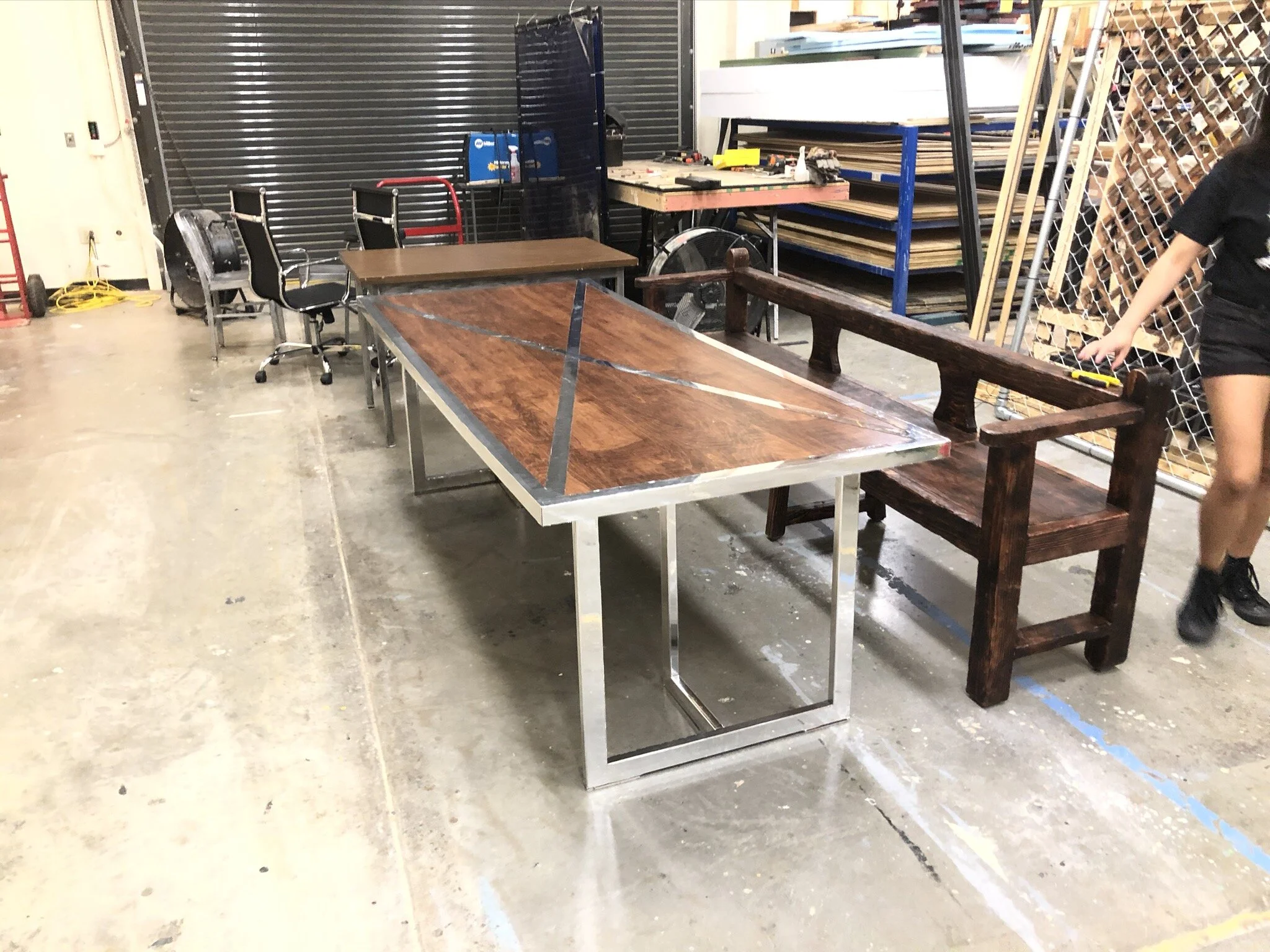  Added Mylar to the table top and legs to give it a chromed look.  