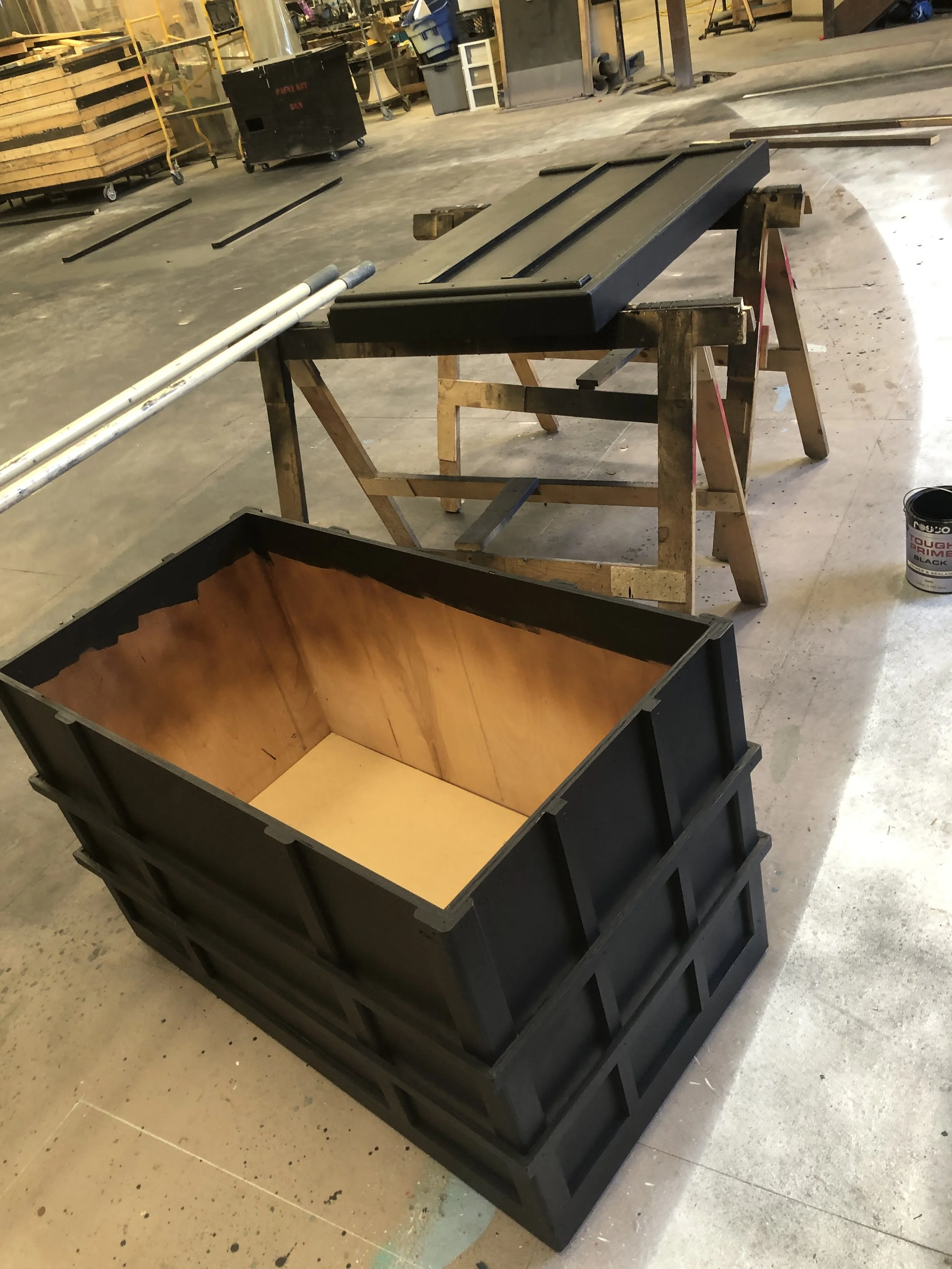  Paint it all black; making sure to get top few inches of the interior so it doesn’t look unfinished when opened. 