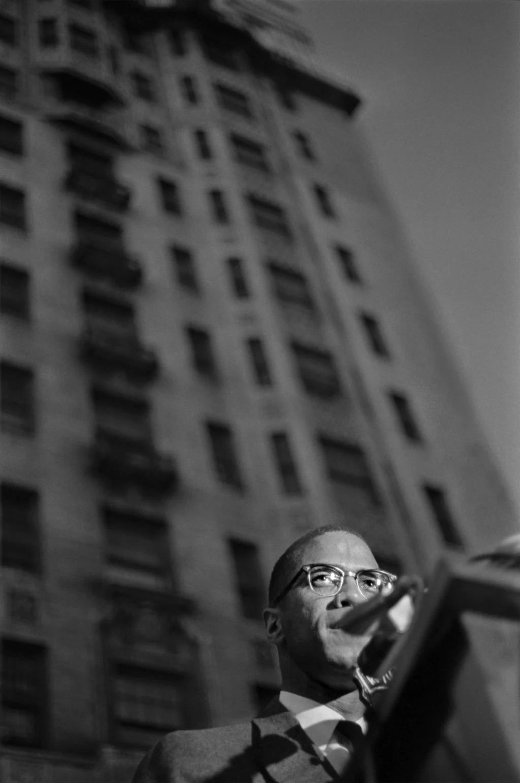 Larry Fink - MalcolmX, Harlem, 1963