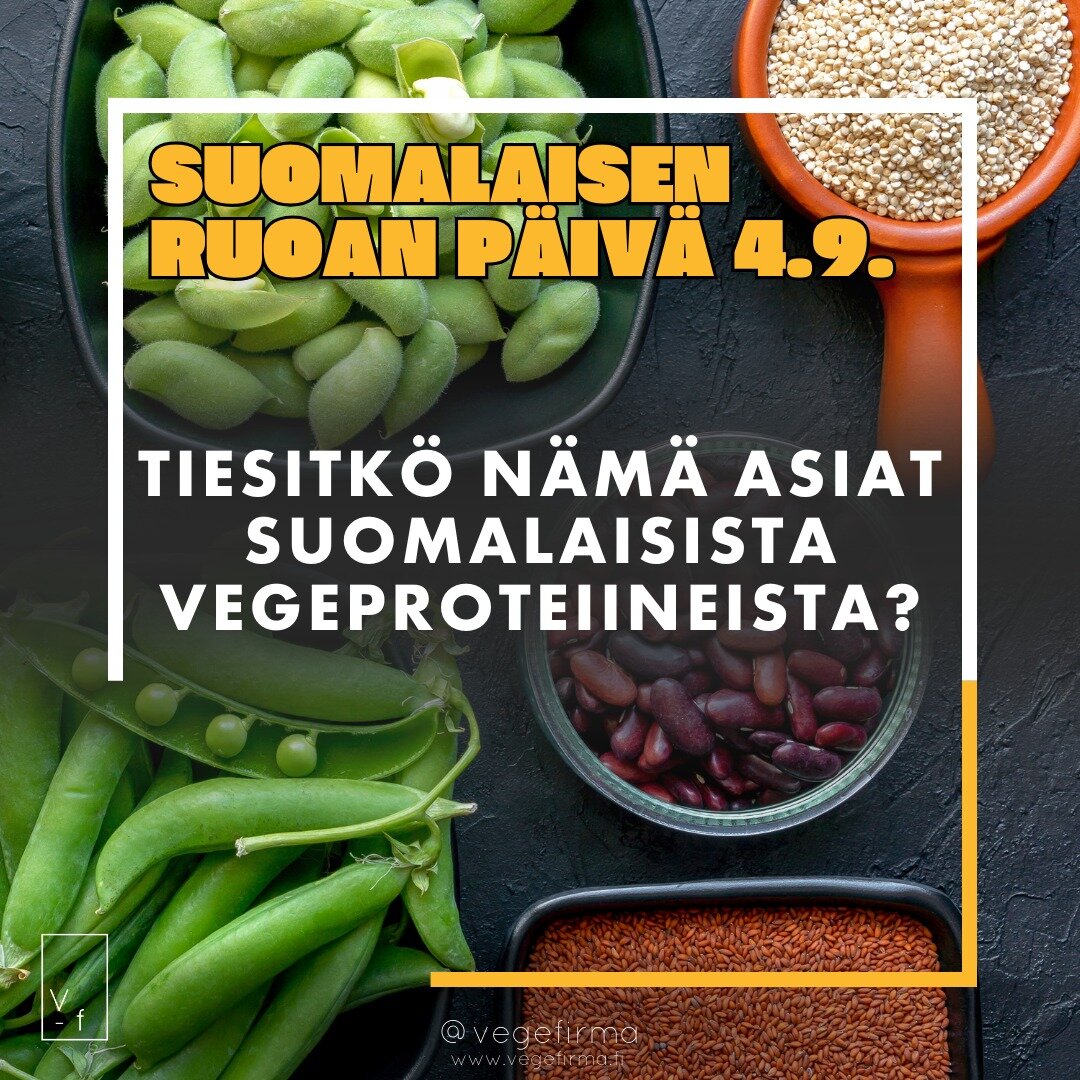Vegent&auml;yteist&auml; suomalaisen ruoan p&auml;iv&auml;&auml; 4.9. 🇫🇮 🌱
 
Nyky&auml;&auml;n saamme nauttia maukkaista kasviper&auml;isist&auml; proteiinituotteista, joista osa on kokonaan kotimaisia. Markkinoilla on muun muassa useita innovatii