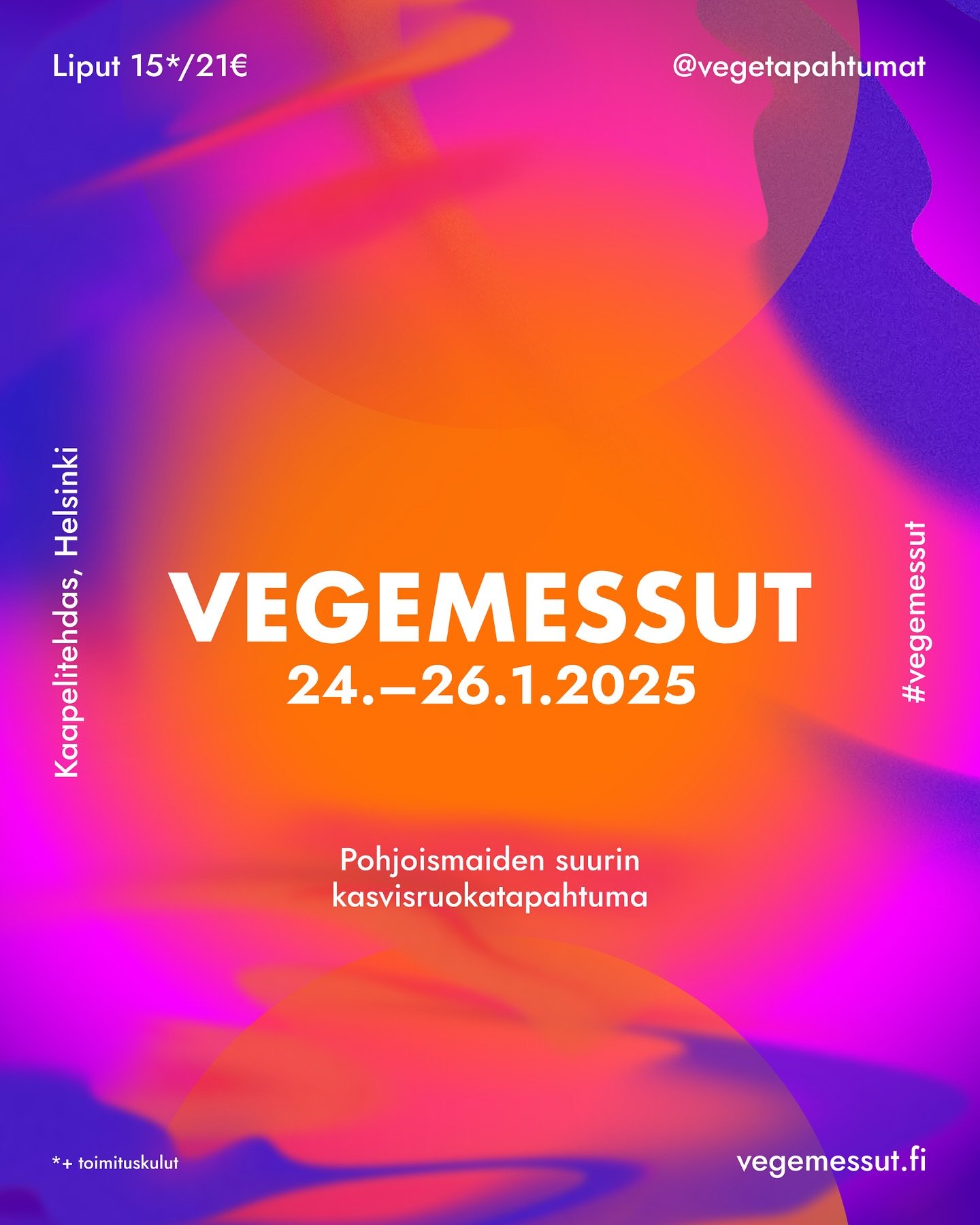 Vegemessut on tulossa taas 🧡! 🌱

✨ Merkitse kalenteriin: 24.&ndash;26. tammikuuta Helsinki, Kaapelitehdas! Emme malta odottaa, ett&auml; p&auml;&auml;semme yhteen &ndash; kasvisruokaa, upeita ihmisi&auml; ja ihana tunnelma.

Kuka on valmis vuoden h